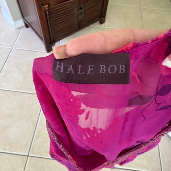 Hale bob Silk Beaded Fuchsia pink  floral blouse Sample Size=small - Picture 11 of 11